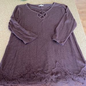 Purple lace bottom top